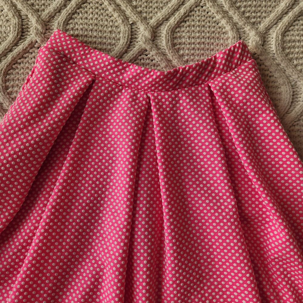 LulaRoe Neon Pink Polka Dot Swing Circle Skirt Size S - Picture 2 of 4